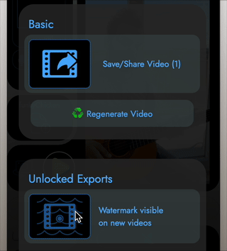 Turn off Watermark and Regenerate Video