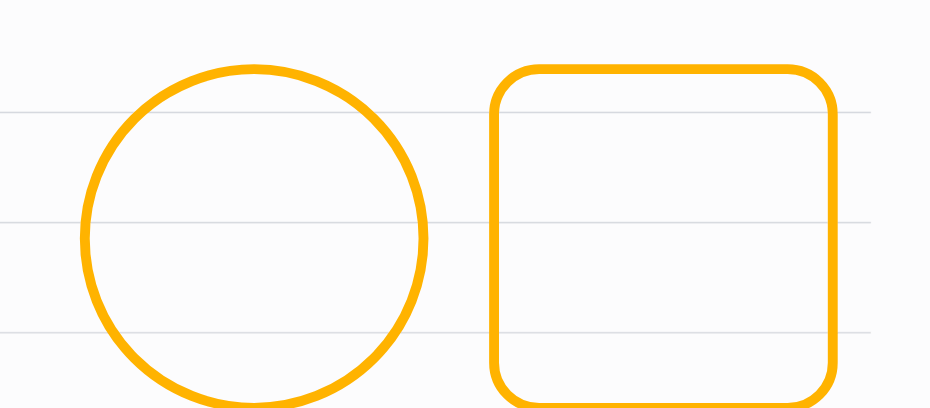 A circle and a square drawn with the constraint active