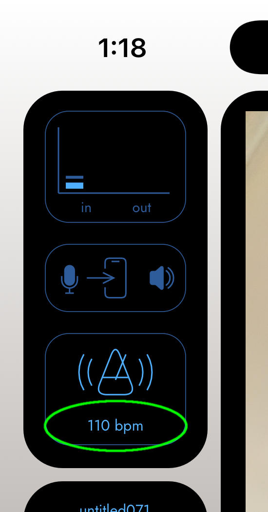 Metronome turns blue when a valid bpm is available to click to