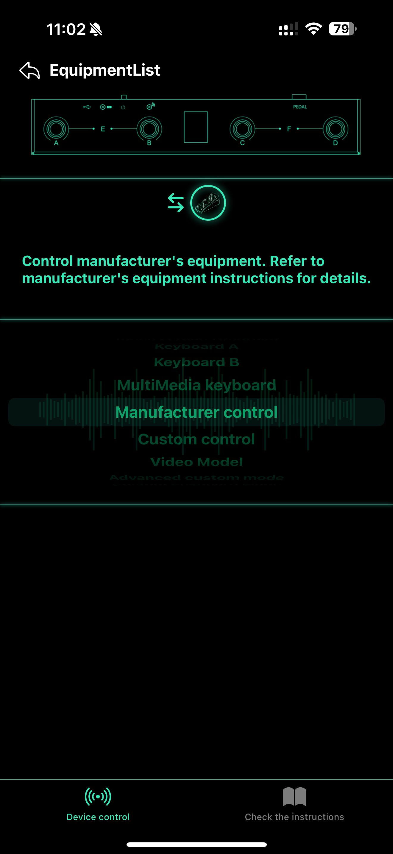 Setting the Chocolate to Manufacturer control mode