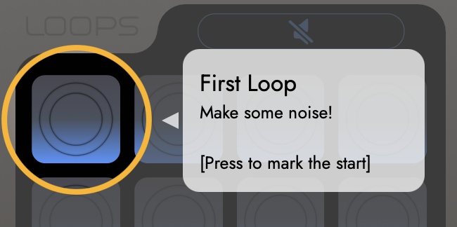 Prompt to press and define the start of the first :oop
